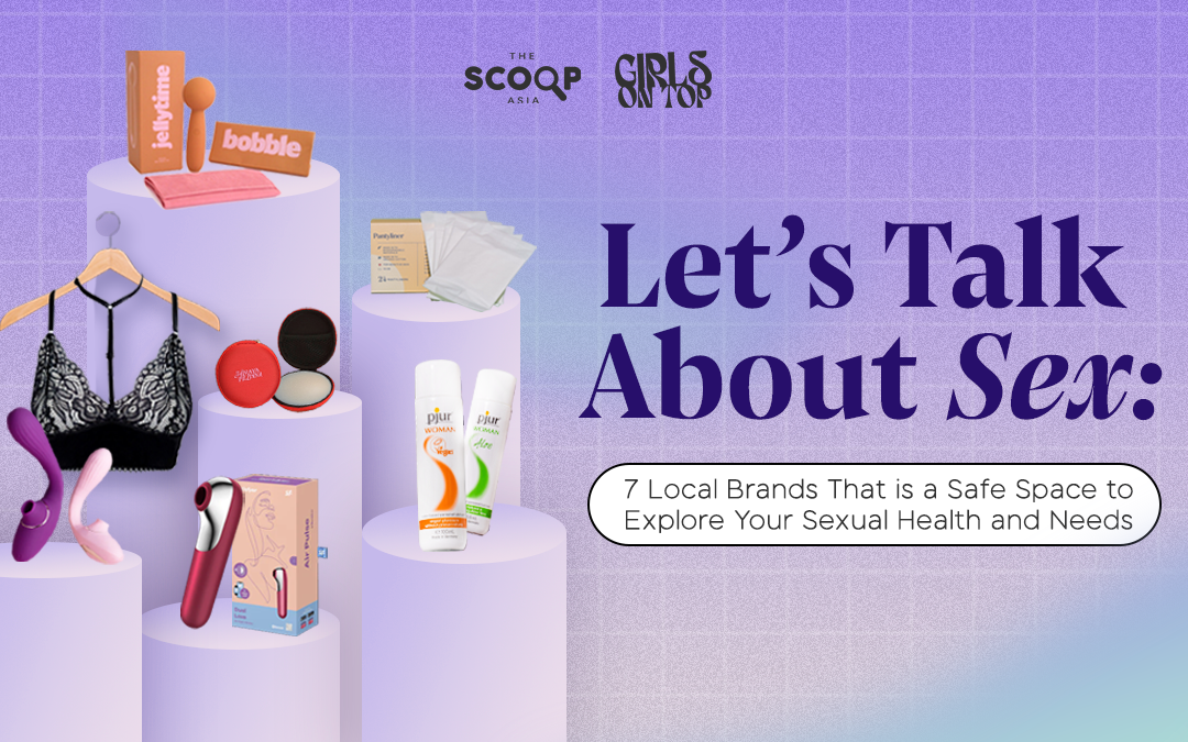 Displayed on the article banner are various products from local brands, ranging from sex toys to period products.