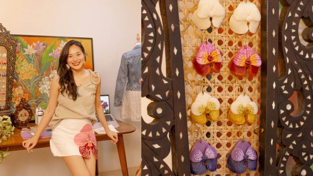 Caprice Ledesma of Slow Made and her handcrafted Waling-waling earrings