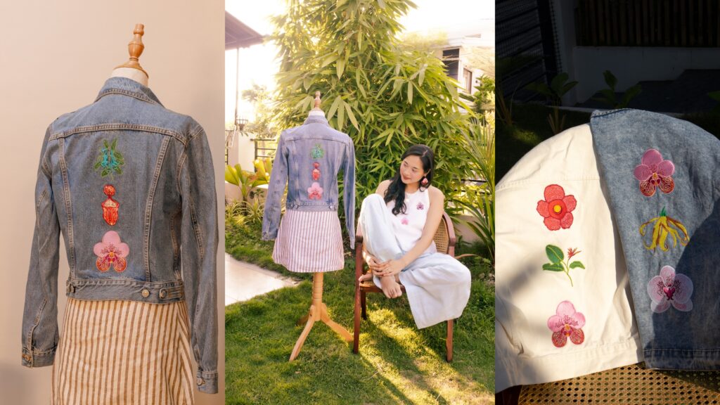 Thoughtful clothing upcycling and custom embroidery collection by Slow Made Studio Caprice Ledesma.