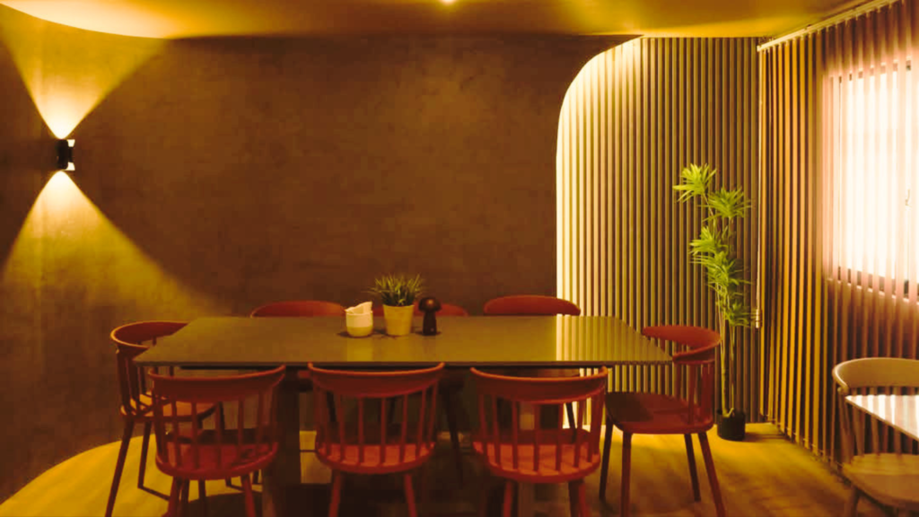 The private upstairs function room meeting space featuring warm lighting fixtures and dedicated group seating at Chi Lifestyle Lounge Davao.
