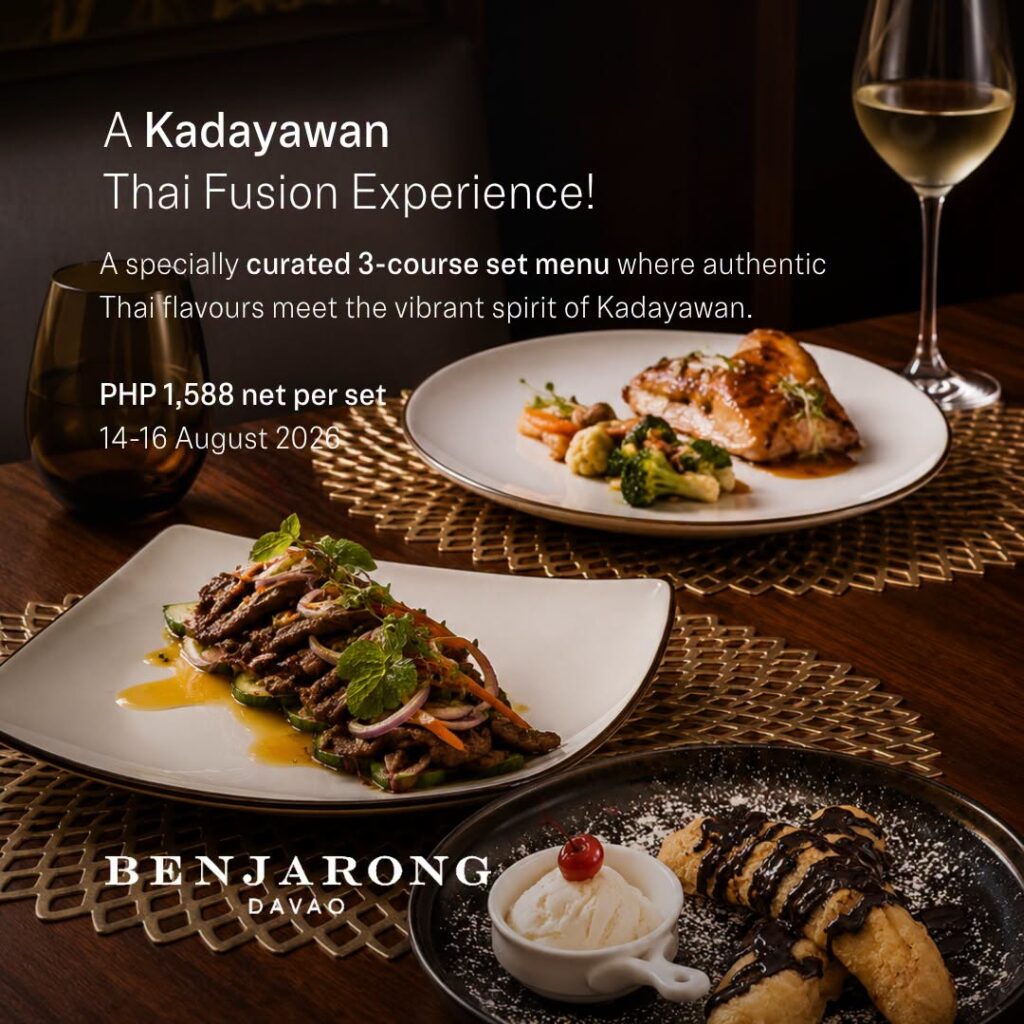 A 3-course Thai fusion set menu served at Benjarong Davao during Kadayawan.