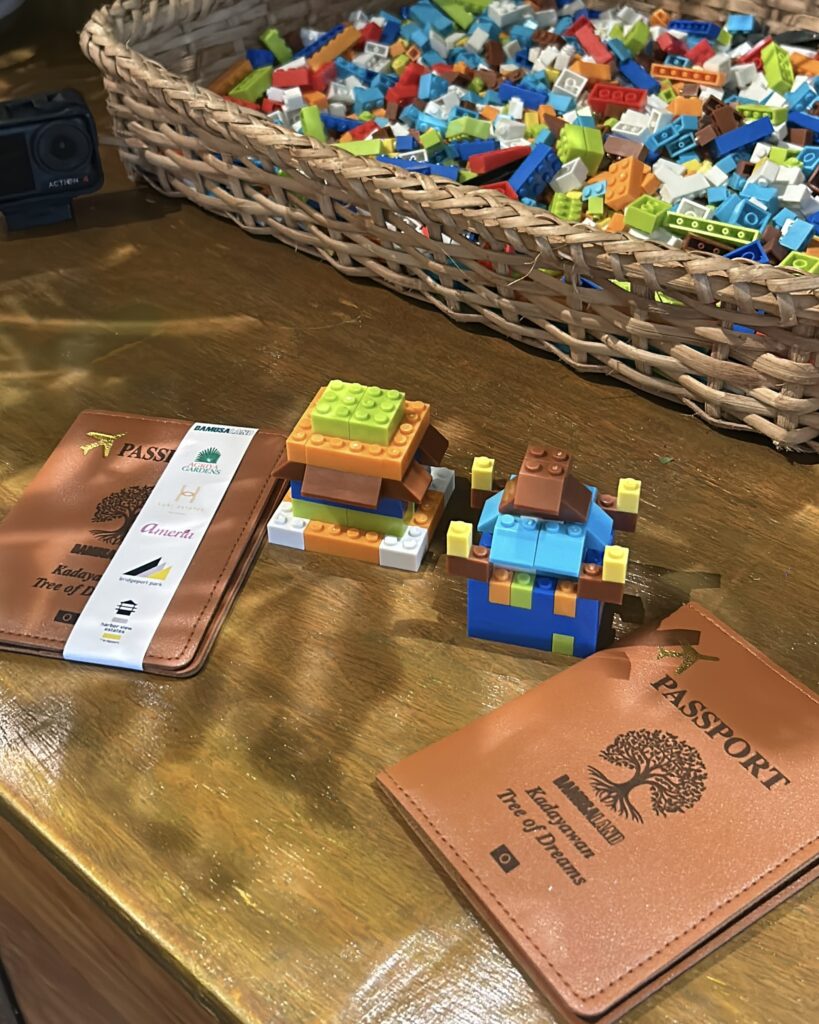 Agriya Gardens interactive Lego building station with event passports at Damosa Land Kadayawan Open House.