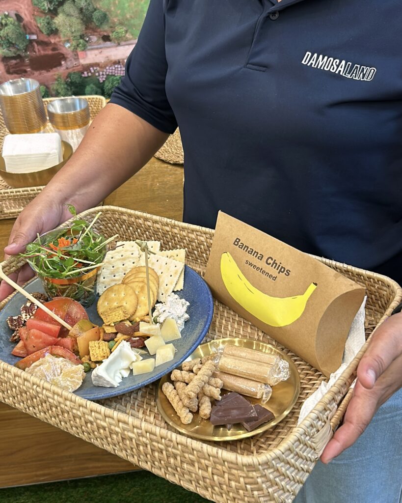 Kahi Estates farm-to-table grazing basket featuring Davao microgreens, local cheese, and snacks.