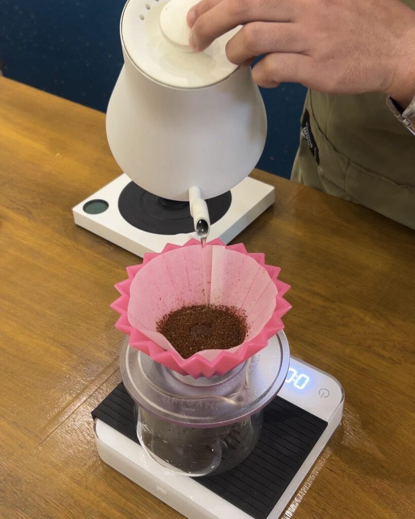 Annex ceremonial pour-over coffee preparation for Harbor View Estates booth.