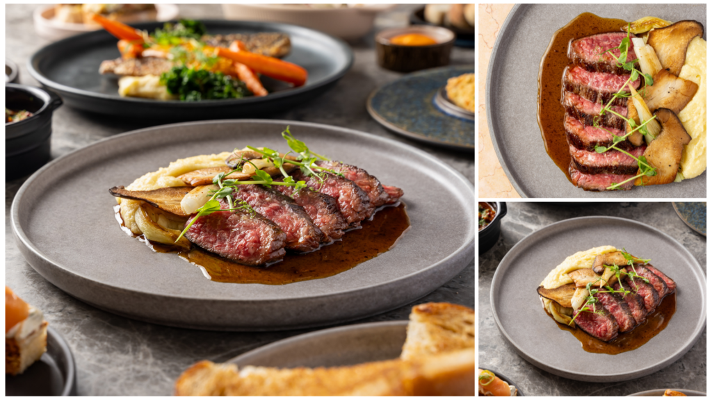 Tender Solomillo de Wagyu steak on manchego mashed potatoes